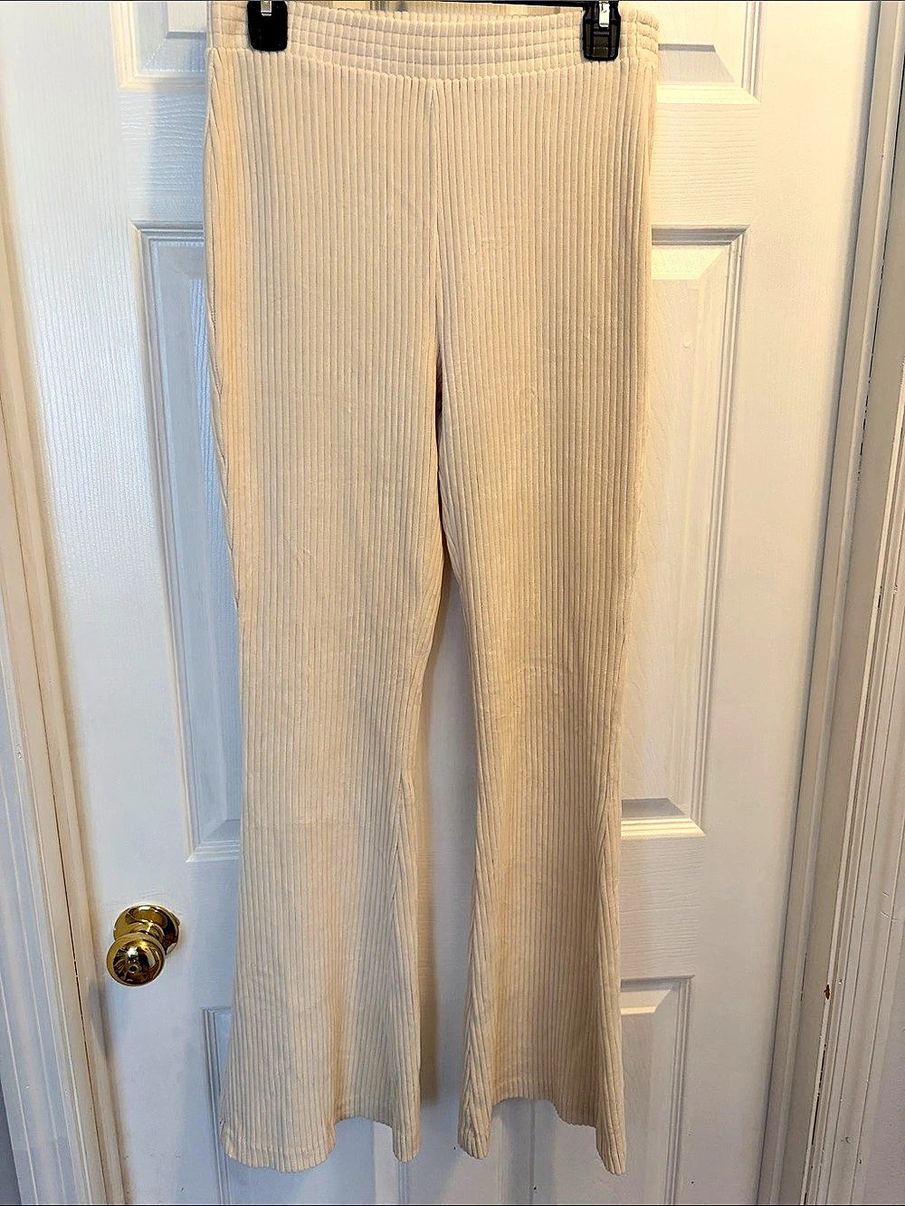 Aerie Waffle Knit Flare Pants Cream Size Medium